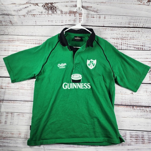 Guinness Other - Guinness Cotton Traders Rugby Polo Mens Large Green Ireland Shamrock